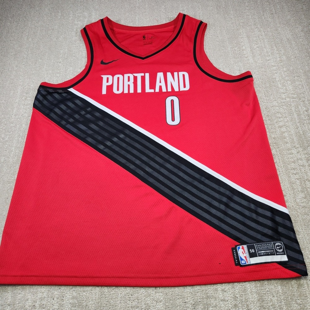 Damian Lillard Portland Trailblazers Jersey Men XXL Nike Engineered Swingman Red